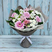 Букет цветов из:  Герберы, Альстромерии и Хризантемы в Тополево