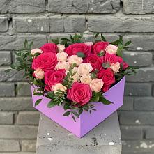 Цветочная композиция из Розы в коробке в Тополево