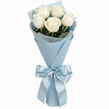Букет 5 Белых роз Проуд в Тополево