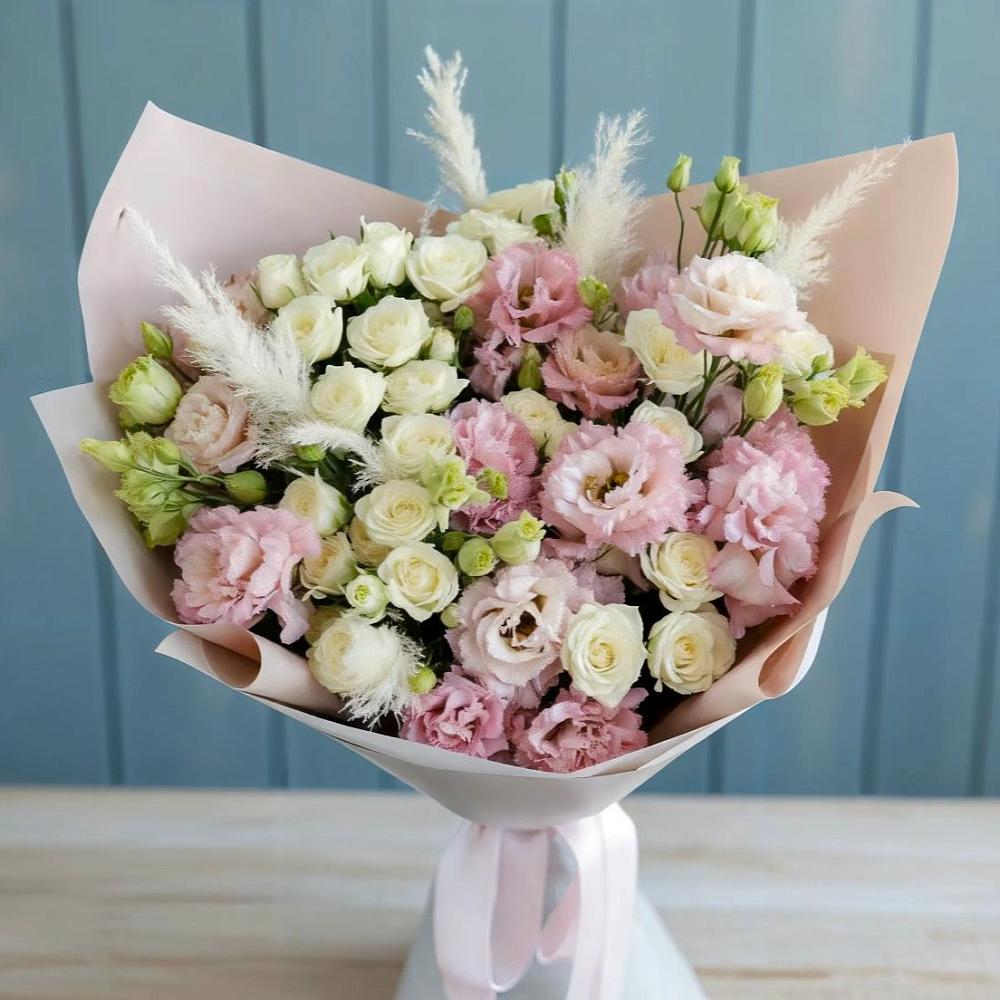 Букет цветов из: Альстромерии и Розы в Тополево