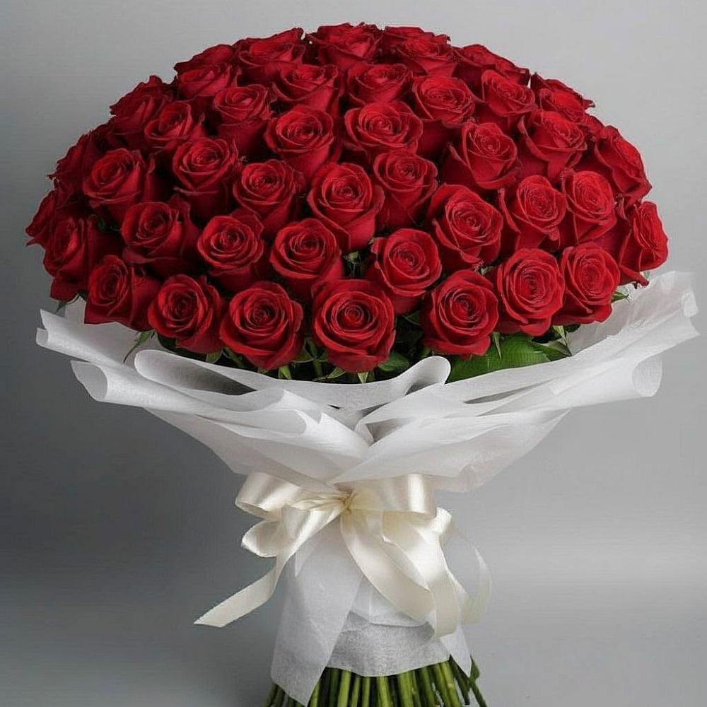 Букет 101 Красная роза Блэк Мэджик в Тополево