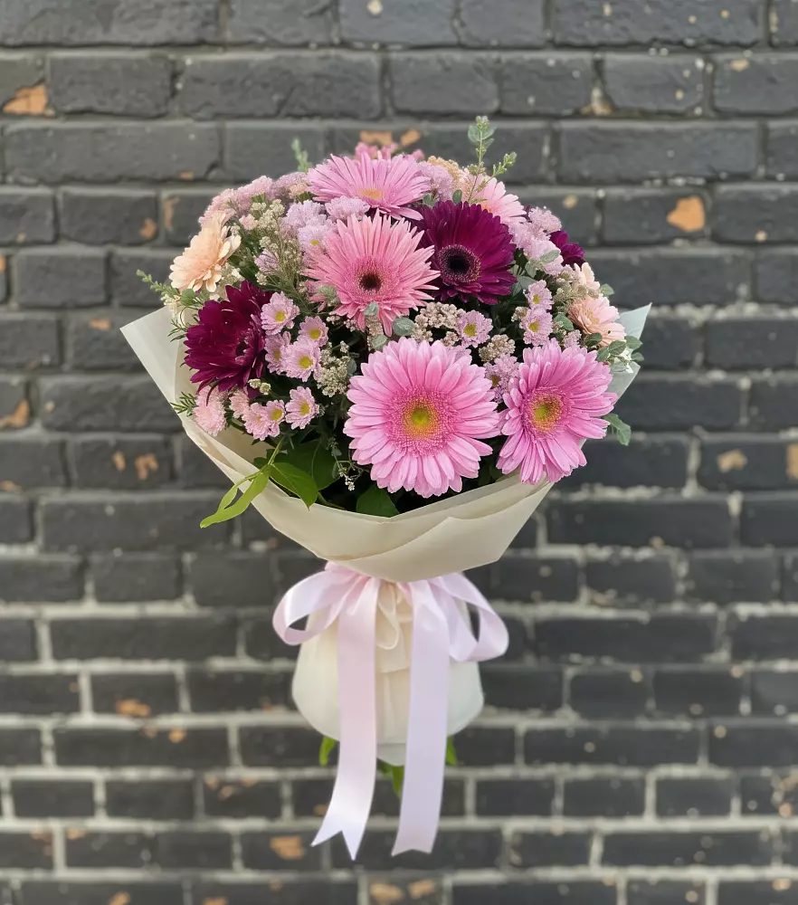 Букет цветов из: Герберы и Хризантемы в Тополево