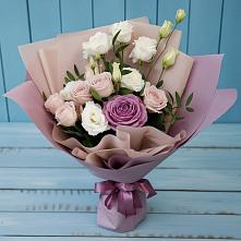 Букет цветов из:  Розы и Лизиантусы #REPLACE_PRED# Тополево
