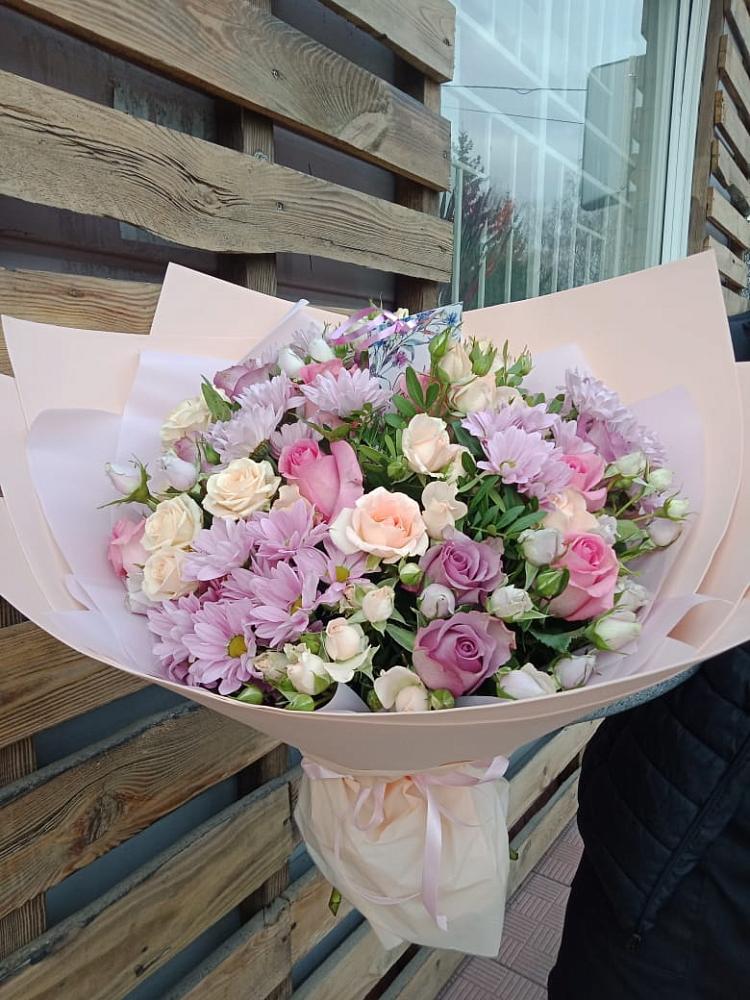 Букет цветов из: Розы и Хризантемы в Тополево