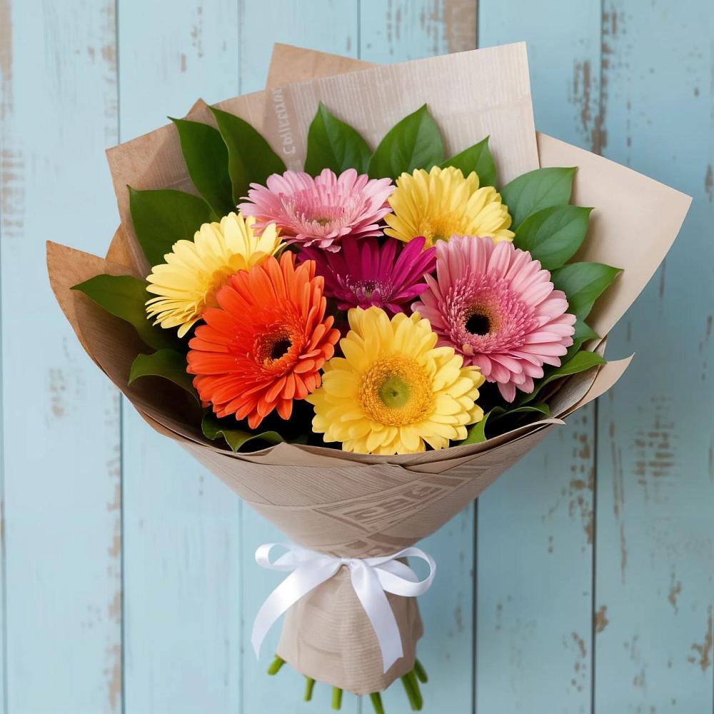 Букет цветов из: Герберы в Тополево