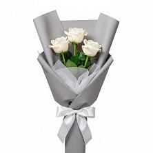 Букет 3 белые розы в Тополево