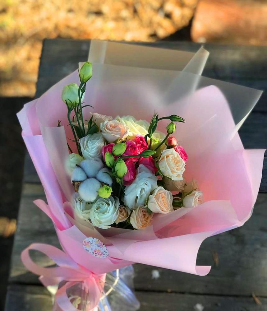 Букет цветов из: Розы и Лизиантусы в Тополево