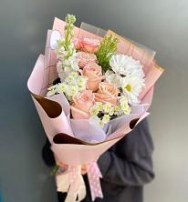 Букет цветов из:  Хризантемы и Розы в Тополево
