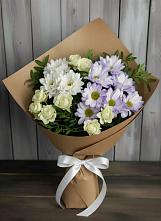 Букет цветов из:  Хризантемы и Розы в Тополево