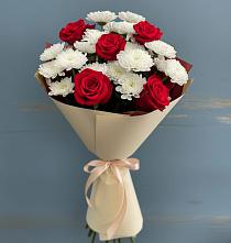 Букет цветов из:  Розы и Хризантемы в Тополево
