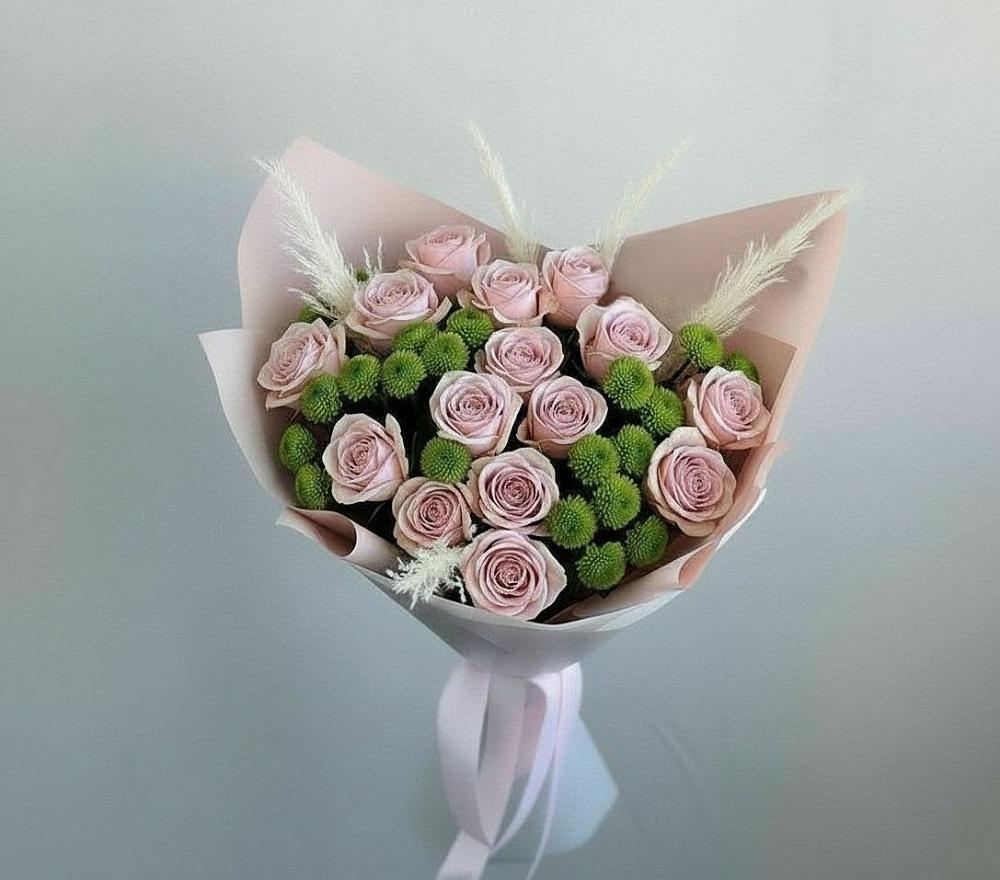 Букет цветов из: Розы и Хризантемы в Тополево
