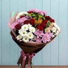 Букет цветов из:  Розы, Хризантемы и Альстромерии в Тополево