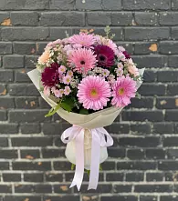 Букет цветов из:  Герберы и Хризантемы в Тополево