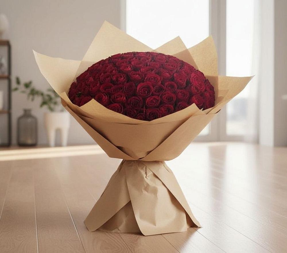 Букет 101 Красная роза в Тополево