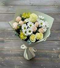 Букет цветов из:  Альстромерии, Розы и Хризантемы #REPLACE_PRED# Тополево