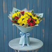 Букет цветов из:  Альстромерии и Хризантемы в Тополево