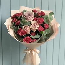 Букет цветов из:  Гвоздики и Розы в Тополево