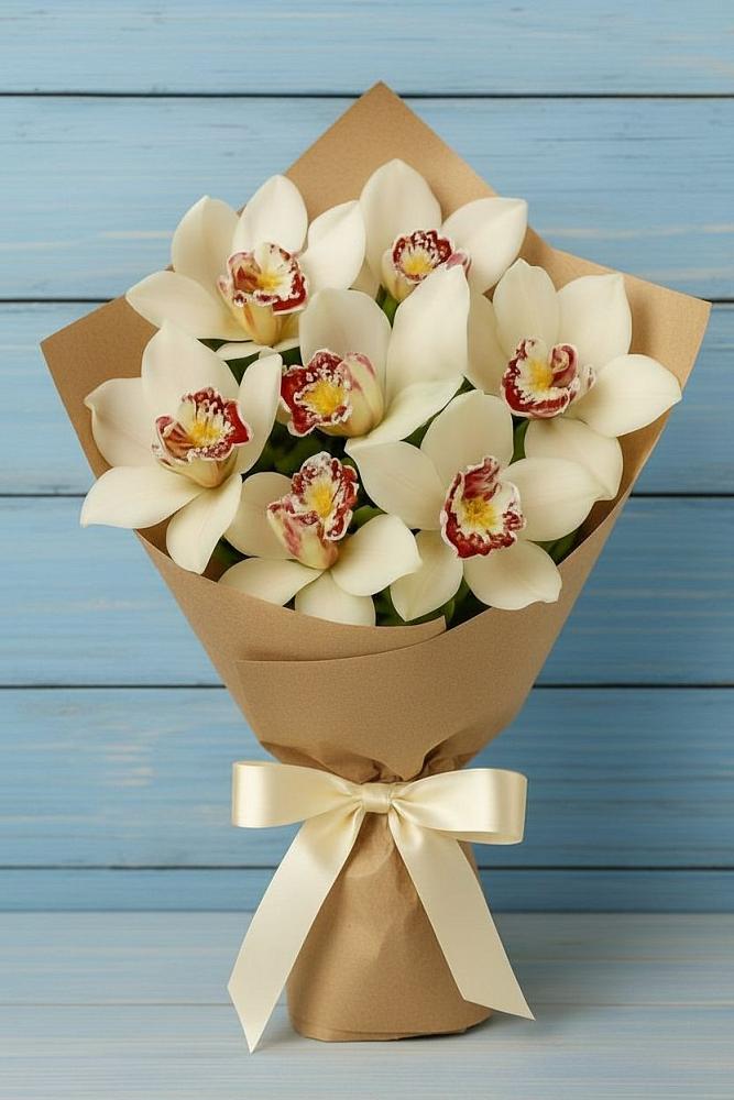 Букет цветов из: Орхидеи и Розы в Тополево